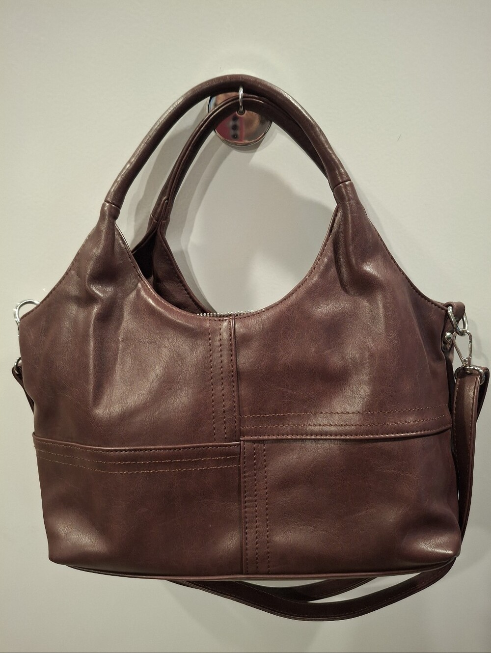 Source Unknown Dark Brown Leather Shoulder Bag